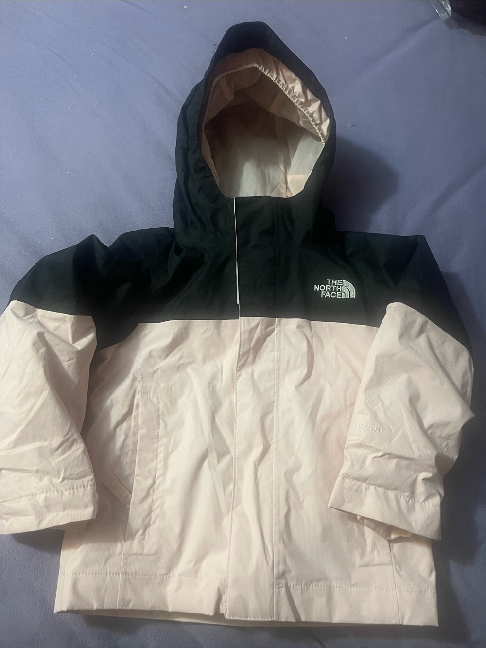 The North Face Dry vent 3 in 1Kids Two-Tone Hooded Raincoat - Black & Light Pink